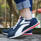 Fashion Men Sport Breathable Running Sneakers Casual Breathable Walking Shoes Sport Athletic Blue White Sneakers Gym Tennis Slip On Walking Outdoor Workout Sneakers Stevvex