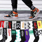 Fashion Men Street Wear Cool Cotton Socks Harajuku Funny Socks Trendy Women Long Socks Crew Socks White Hip Hop Socks Basketball Running Cycling Socks For Men And Women Stevvex