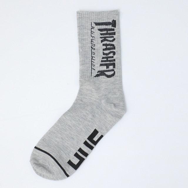 Fashion Men Street Wear Cool Cotton Socks Harajuku Funny Socks Trendy Women Long Socks Crew Socks White Hip Hop Socks Basketball Running Cycling Socks For Men And Women Stevvex