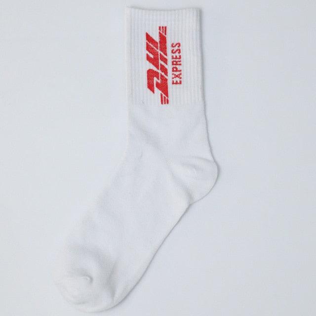 Fashion Men Street Wear Cool Cotton Socks Harajuku Funny Socks Trendy Women Long Socks Crew Socks White Hip Hop Socks Basketball Running Cycling Socks For Men And Women Stevvex