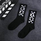 Fashion Men Street Wear Cool Cotton Socks Harajuku Funny Socks Trendy Women Long Socks Crew Socks White Hip Hop Socks Basketball Running Cycling Socks For Men And Women Stevvex