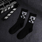 Fashion Men Street Wear Cool Cotton Socks Harajuku Funny Socks Trendy Women Long Socks Crew Socks White Hip Hop Socks Basketball Running Cycling Socks For Men And Women Stevvex