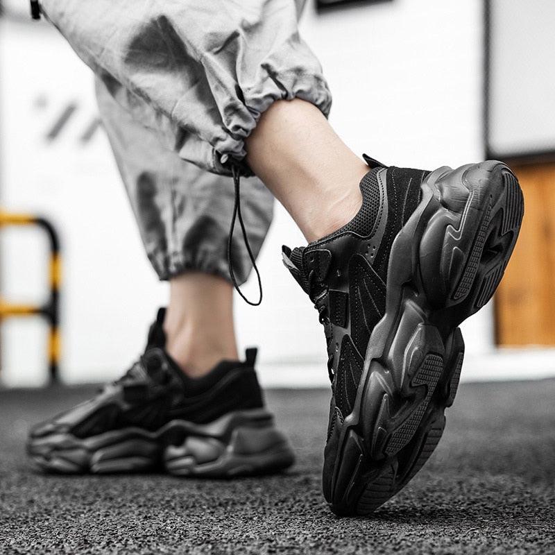Fashion Mens Sneakers White Trend Casual Comfortable Black Mens Chunky Sneaker Design Summer White Outdoor Running Tennis Sneakers Sport Fashion Comfortable Casual Mens Sneakers Stevvex