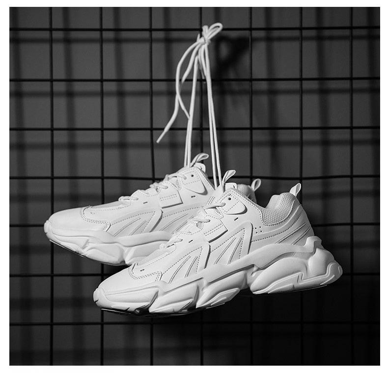 Fashion Mens Sneakers White Trend Casual Comfortable Black Mens Chunky Sneaker Design Summer White Outdoor Running Tennis Sneakers Sport Fashion Comfortable Casual Mens Sneakers Stevvex