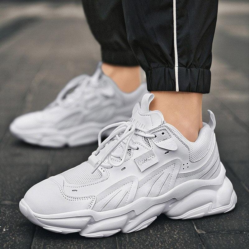 Fashion Mens Sneakers White Trend Casual Comfortable Black Mens Chunky Sneaker Design Summer White Outdoor Running Tennis Sneakers Sport Fashion Comfortable Casual Mens Sneakers Stevvex