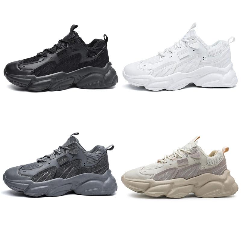 Fashion Mens Sneakers White Trend Casual Comfortable Black Mens Chunky Sneaker Design Summer White Outdoor Running Tennis Sneakers Sport Fashion Comfortable Casual Mens Sneakers Stevvex