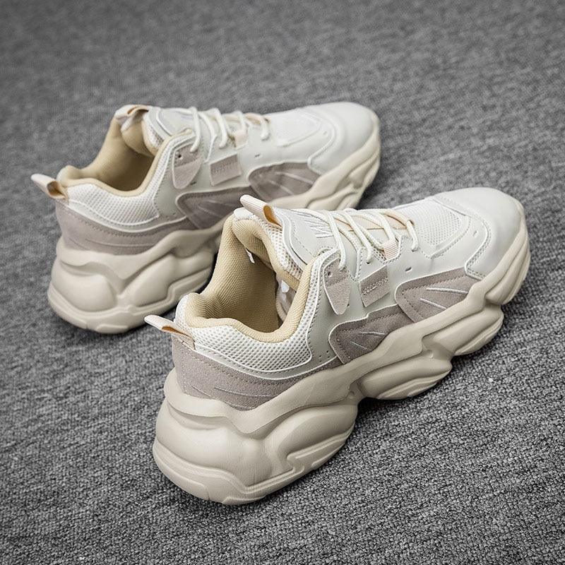 Fashion Mens Sneakers White Trend Casual Comfortable Black Mens Chunky Sneaker Design Summer White Outdoor Running Tennis Sneakers Sport Fashion Comfortable Casual Mens Sneakers Stevvex