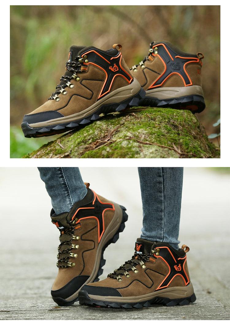 Fashion Outdoor Men's Sports Hiking Boots Wear-Resistant Hiking Men's Fashion Non-slip Waterproof Walking Boots Lightweight Comfortable Sport Ankle Shoes Outdoor Winter Mens Shoes Stevvex
