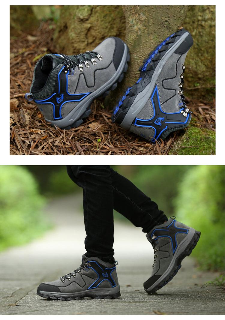 Fashion Outdoor Men's Sports Hiking Boots Wear-Resistant Hiking Men's Fashion Non-slip Waterproof Walking Boots Lightweight Comfortable Sport Ankle Shoes Outdoor Winter Mens Shoes Stevvex