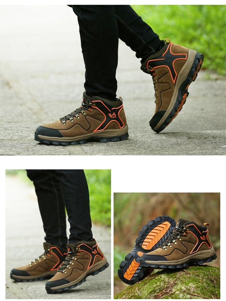 Fashion Outdoor Men's Sports Hiking Boots Wear-Resistant Hiking Men's Fashion Non-slip Waterproof Walking Boots Lightweight Comfortable Sport Ankle Shoes Outdoor Winter Mens Shoes Stevvex