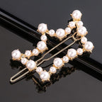 Fashion Pearl Hair Clip Women Girls Elegant Design Triangular Star Round Hairpin Barrette Hair Pins Ponytail Gorgeous Hair Accessories For Women Stevvex
