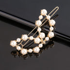 Fashion Pearl Hair Clip Women Girls Elegant Design Triangular Star Round Hairpin Barrette Hair Pins Ponytail Gorgeous Hair Accessories For Women Stevvex