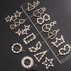 Fashion Pearl Hair Clip Women Girls Elegant Design Triangular Star Round Hairpin Barrette Hair Pins Ponytail Gorgeous Hair Accessories For Women Stevvex