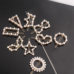 Fashion Pearl Hair Clip Women Girls Elegant Design Triangular Star Round Hairpin Barrette Hair Pins Ponytail Gorgeous Hair Accessories For Women Stevvex