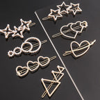 Fashion Pearl Hair Clip Women Girls Elegant Design Triangular Star Round Hairpin Barrette Hair Pins Ponytail Gorgeous Hair Accessories For Women Stevvex