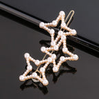Fashion Pearl Hair Clip Women Girls Elegant Design Triangular Star Round Hairpin Barrette Hair Pins Ponytail Gorgeous Hair Accessories For Women Stevvex