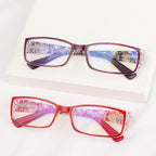 Fashion Print Reading Glasses Women Men Anti Blue Light Glasses Computer Goggles Eye Protection For Men And Women  Portable High-definition  Lens Retro Magnifier Eyewear Diopter +1.0~+4.0 Stevvex