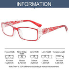 Fashion Print Reading Glasses Women Men Anti Blue Light Glasses Computer Goggles Eye Protection For Men And Women  Portable High-definition  Lens Retro Magnifier Eyewear Diopter +1.0~+4.0 Stevvex