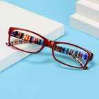 Fashion Print Reading Glasses Women Men Anti Blue Light Glasses Computer Goggles Eye Protection For Men And Women  Portable High-definition  Lens Retro Magnifier Eyewear Diopter +1.0~+4.0 Stevvex