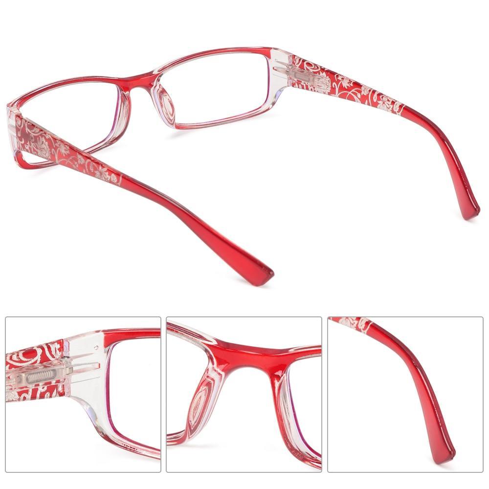 Fashion Print Reading Glasses Women Men Anti Blue Light Glasses Computer Goggles Eye Protection For Men And Women  Portable High-definition  Lens Retro Magnifier Eyewear Diopter +1.0~+4.0 Stevvex