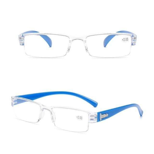 Fashion Reading Glasses Men Women Clear Lens Half Frame Presbyopic Eyewear For Reader Computer Reading Glasses For Women And Men Fashion Rectangle Eyewear Frame Stevvex