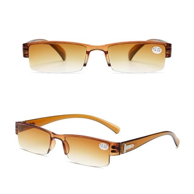 Fashion Reading Glasses Men Women Clear Lens Half Frame Presbyopic Eyewear For Reader Computer Reading Glasses For Women And Men Fashion Rectangle Eyewear Frame Stevvex