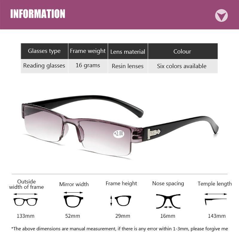 Fashion Reading Glasses Men Women Clear Lens Half Frame Presbyopic Eyewear For Reader Computer Reading Glasses For Women And Men Fashion Rectangle Eyewear Frame Stevvex