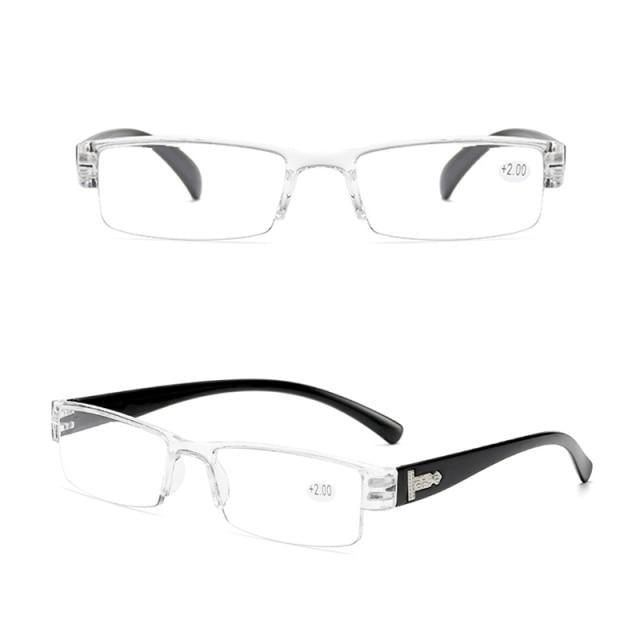 Fashion Reading Glasses Men Women Clear Lens Half Frame Presbyopic Eyewear For Reader Computer Reading Glasses For Women And Men Fashion Rectangle Eyewear Frame Stevvex