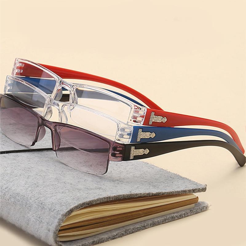 Fashion Reading Glasses Men Women Clear Lens Half Frame Presbyopic Eyewear For Reader Computer Reading Glasses For Women And Men Fashion Rectangle Eyewear Frame Stevvex