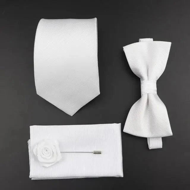 Fashion Red Business Necktie Matching Bowtie Flower Vintage Design Set For Men Self-Tie Bow Tie And Pocket Square Classic Business Tuxedo Wedding Bowties Handkerchief Set Men Necktie And Pocket Square Set Stevvex