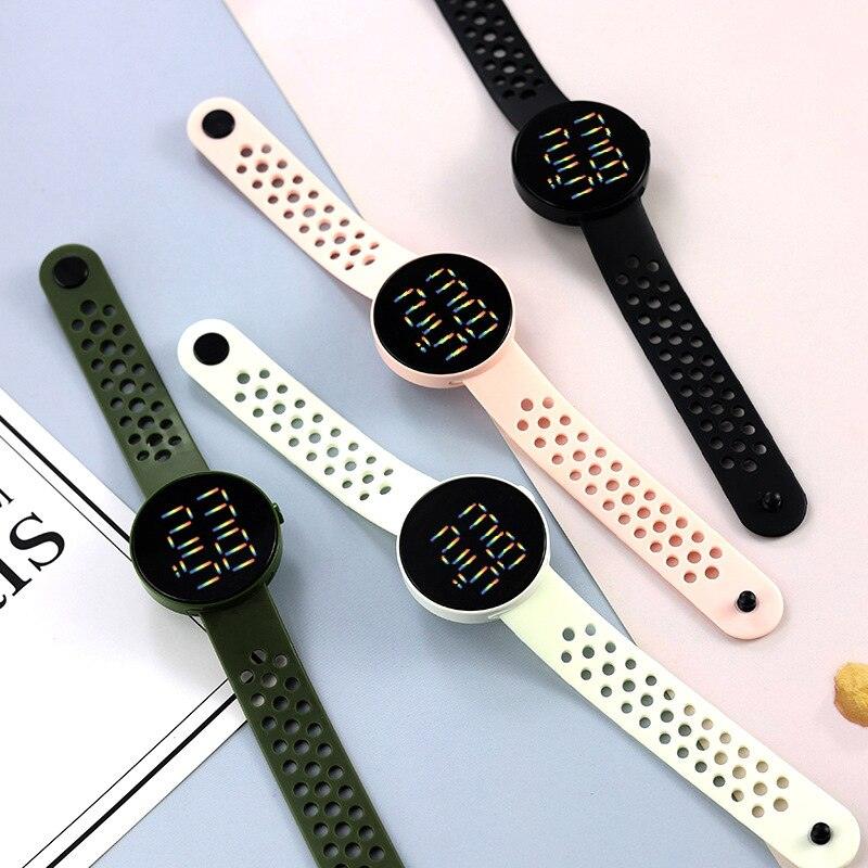 Fashion Silicone Watch Children Electronic Sport LED Touch Digital Screen Wrist Watch Boys Girls Ultra-Thin Digital Sports Watch Stainless Steel Fashion Wrist Watch For Men Women Stevvex