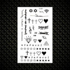 Fashion Small Sexy Black Temporary Waterproof Tattoo Cute Star Heart Tattoos Sticker Body Finger Tattoo For Kids Womens