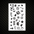 Fashion Small Sexy Black Temporary Waterproof Tattoo Cute Star Heart Tattoos Sticker Body Finger Tattoo For Kids Womens