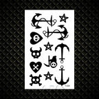 Fashion Small Sexy Black Temporary Waterproof Tattoo Cute Star Heart Tattoos Sticker Body Finger Tattoo For Kids Womens