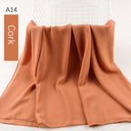 Fashion Soft Long Plain High Quality Premium Heavy Lightweight Elegant Chiffon Hijab Scarf  Scarves Hijabs Lightweight Islamic Head Wear Escharpe Shawls Long Shawls For Women