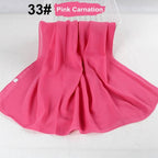 Fashion Soft Long Plain High Quality Premium Heavy Lightweight Elegant Chiffon Hijab Scarf  Scarves Hijabs Lightweight Islamic Head Wear Escharpe Shawls Long Shawls For Women