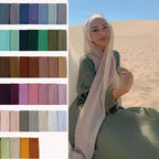 Fashion Soft Long Plain High Quality Premium Heavy Lightweight Elegant Chiffon Hijab Scarf  Scarves Hijabs Lightweight Islamic Head Wear Escharpe Shawls Long Shawls For Women
