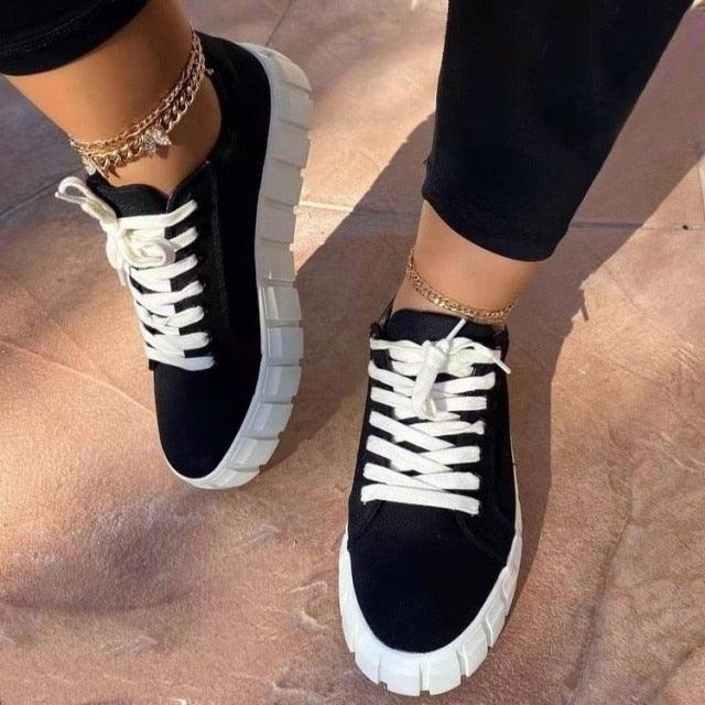 Fashion Spring New Purple Shoes Platform Sneakers Women Tenis Casual Shoes Lightweight Comfortable Vulcanize Shoes Luxury Fashion Womens Leather Sneakers Stevvex