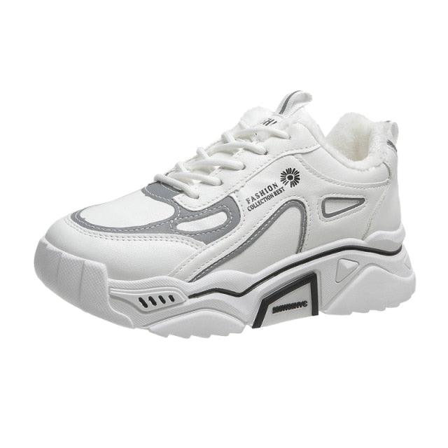 Fashion Spring Reflective Women Sneakers Lace Up Chunky Sneakers Mixed Color Women's Lightweight Casual Everyday Walking Fashion Chunky Sneakers Stevvex