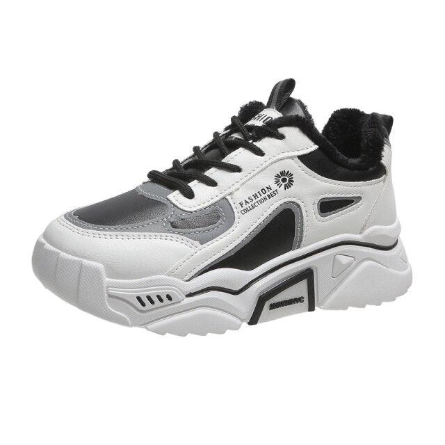 Fashion Spring Reflective Women Sneakers Lace Up Chunky Sneakers Mixed Color Women's Lightweight Casual Everyday Walking Fashion Chunky Sneakers Stevvex