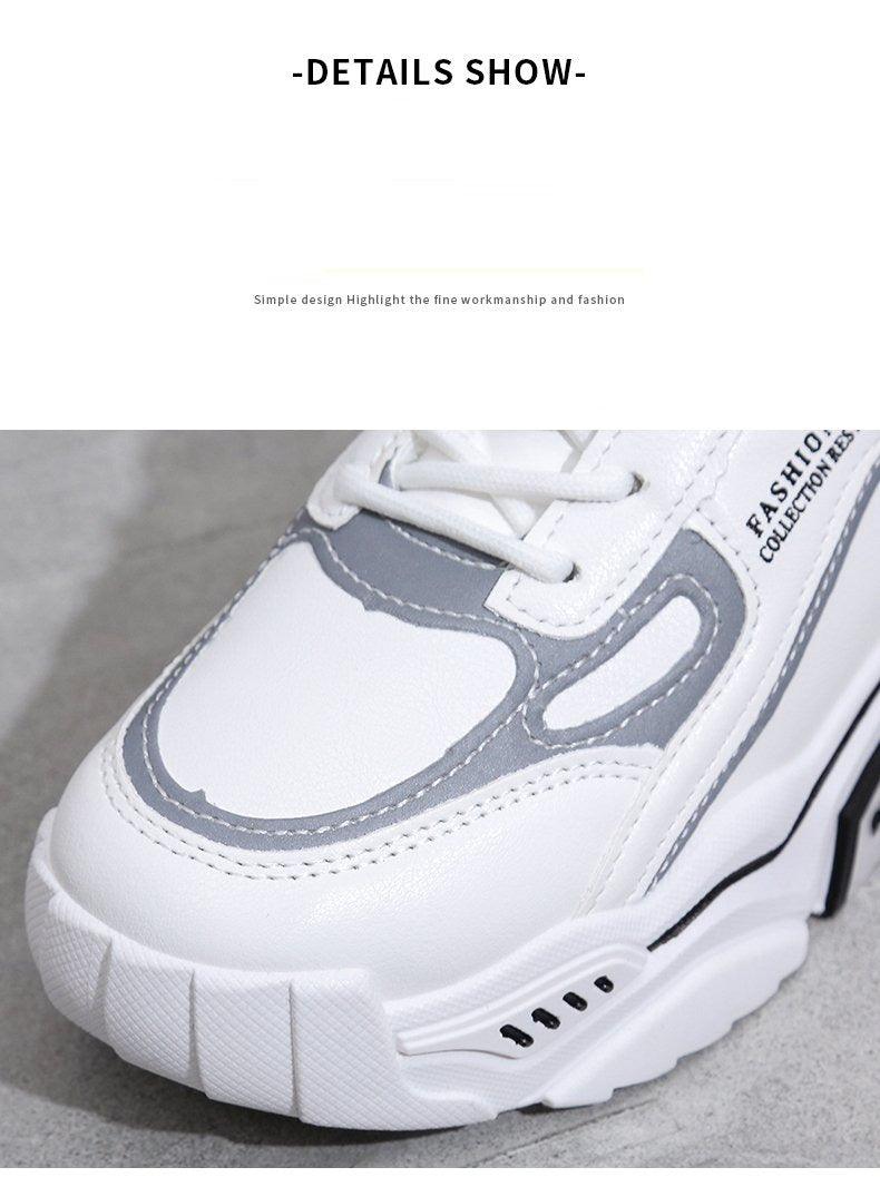 Fashion Spring Reflective Women Sneakers Lace Up Chunky Sneakers Mixed Color Women's Lightweight Casual Everyday Walking Fashion Chunky Sneakers Stevvex