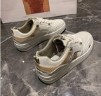 Fashion Spring Womens Sneakers Lace Up Casual Shoes Breathable Comfortable Women's Casual Flats Elegant Soft Walking Sneakers Elegant Soft Design Stevvex