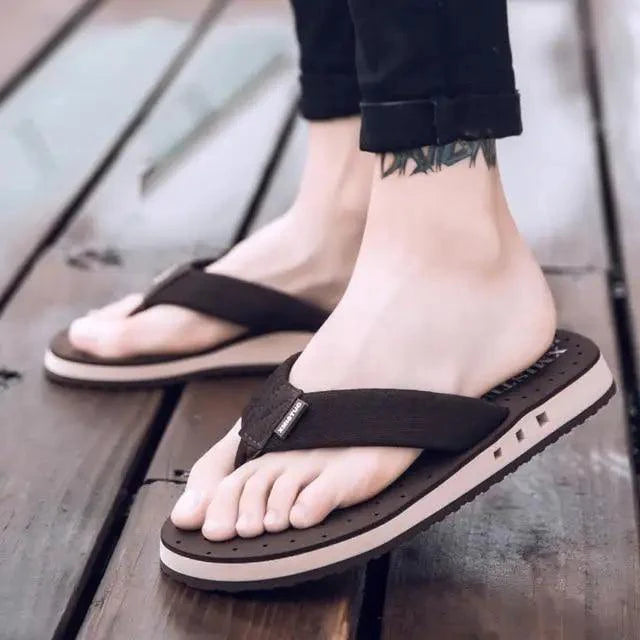Fashion Summer Big Size Youth Slippers For Men Women Massage Non-Slip Cool Outside Flip Flops Breathable Thick-Soled Slippers Stevvex