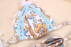 Fashion Swimwear Women Bikini Sets Women Lace Up Two Piece String Bikinis Beach Swimsuit Triangle Bathing Suit Side Tie Swimwear String Swimming Suit For Women Bathing Suit Micro Halter String Triangle Bikini Stevvex