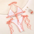 Fashion Swimwear Women Bikini Sets Women Lace Up Two Piece String Bikinis Beach Swimsuit Triangle Bathing Suit Side Tie Swimwear String Swimming Suit For Women Bathing Suit Micro Halter String Triangle Bikini Stevvex