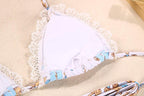 Fashion Swimwear Women Bikini Sets Women Lace Up Two Piece String Bikinis Beach Swimsuit Triangle Bathing Suit Side Tie Swimwear String Swimming Suit For Women Bathing Suit Micro Halter String Triangle Bikini Stevvex