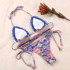 Fashion Swimwear Women Bikini Sets Women Lace Up Two Piece String Bikinis Beach Swimsuit Triangle Bathing Suit Side Tie Swimwear String Swimming Suit For Women Bathing Suit Micro Halter String Triangle Bikini Stevvex