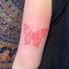 Fashion Tattoo Red Butterfly Stickers Waterproof For Arm Waist Leg Temporary Womens Tattoo Stevvex