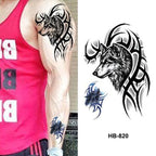 Fashion Temporary Sticker Tiger Tattoo Waterproof Removable Realistic Body Tatoo For Mens