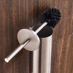 Fashion Toilet Cleaning Brush Holder Sets Wall Mount Stainless Steel Bathroom Accessories Hardware Black Chrome Toilet Bowl Brush with Stainless Steel Handle Durable Bristles Deep Cleaning Compact Bathroom Brush Save Space Good Grip Anti-Drip Stevvex